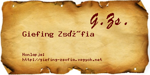 Giefing Zsófia névjegykártya